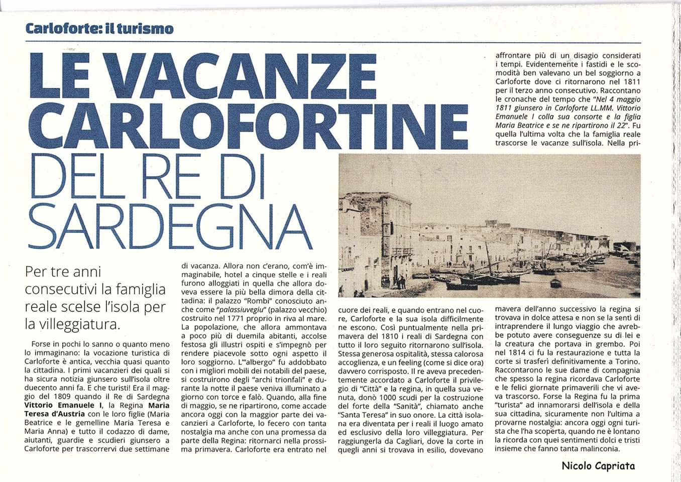 Le vacanze carlofortine del Re di Sardegna