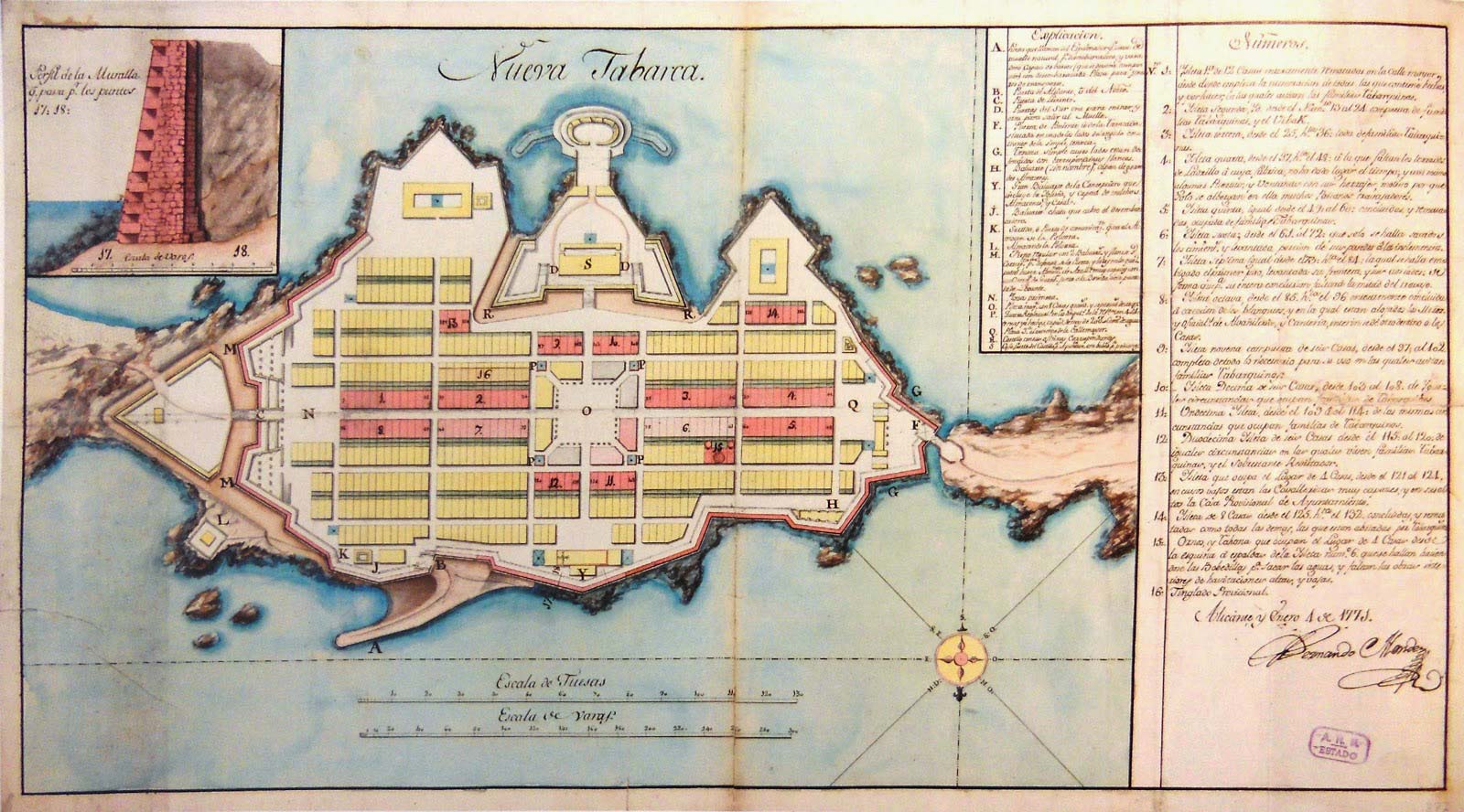 Nueva Tabarca plano 1771
